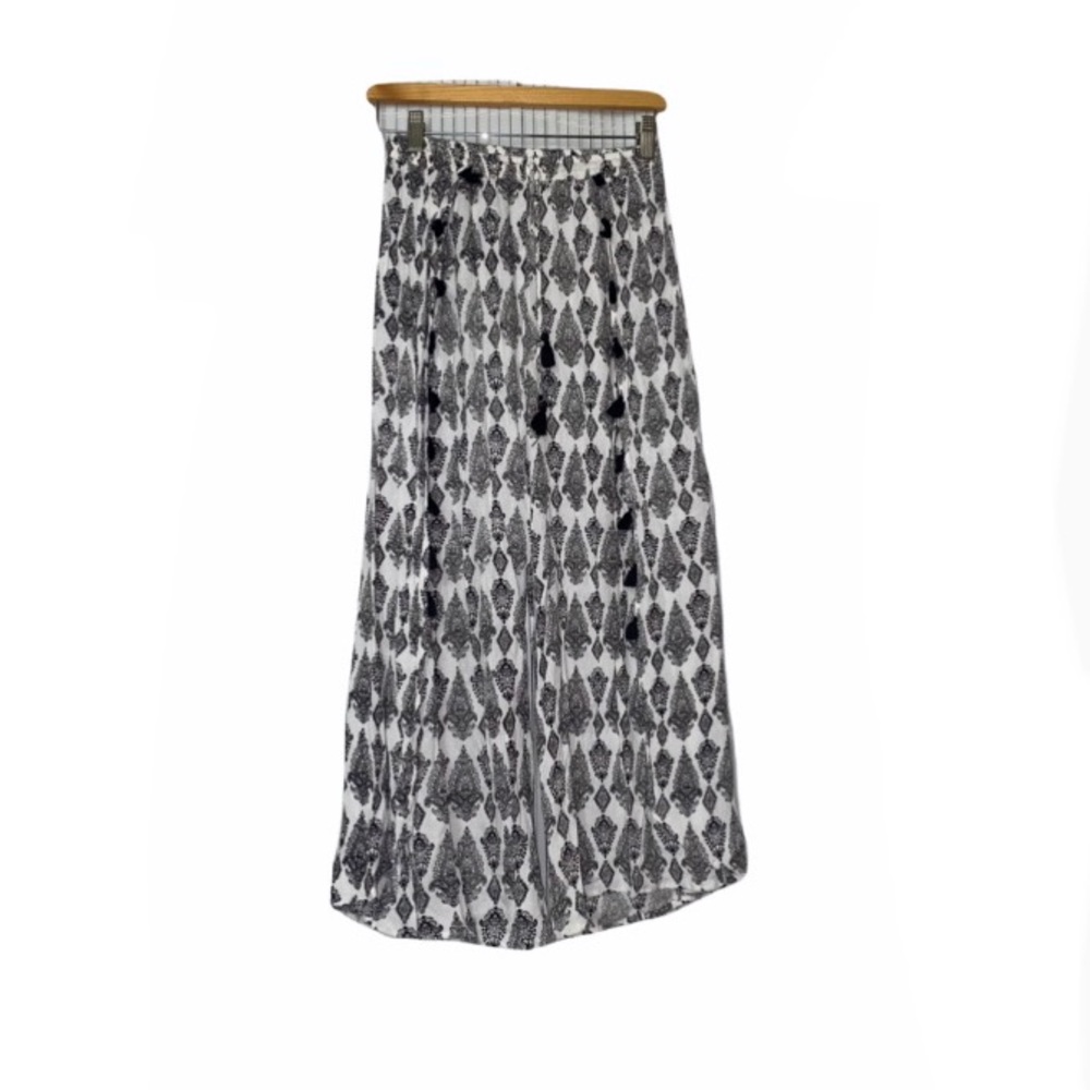 Raga Bohemian Flare Slit Tassel Pants